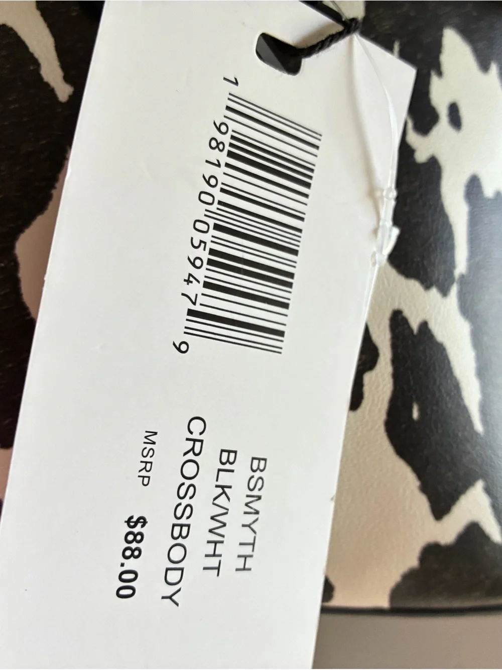 Steve Madden Black & White Cowprint Dome Satchel Or Crossbody